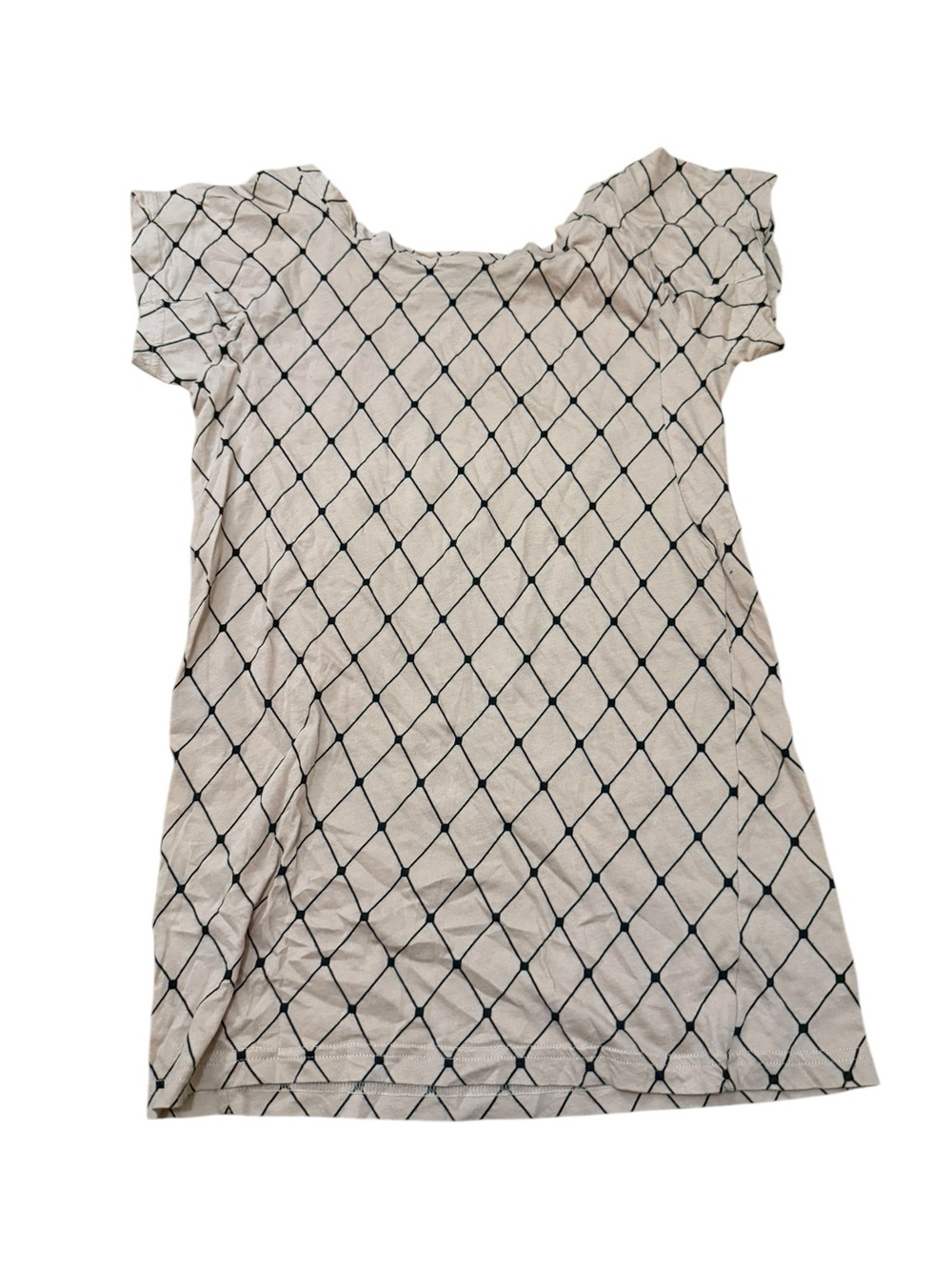 Marc by Marc Jacobs Beige Tee with Black Diamond Lattice